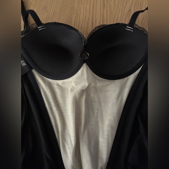 H&M Beaded Black Lace Bustier Bra Corset Top 6 - Picture 7 of 13